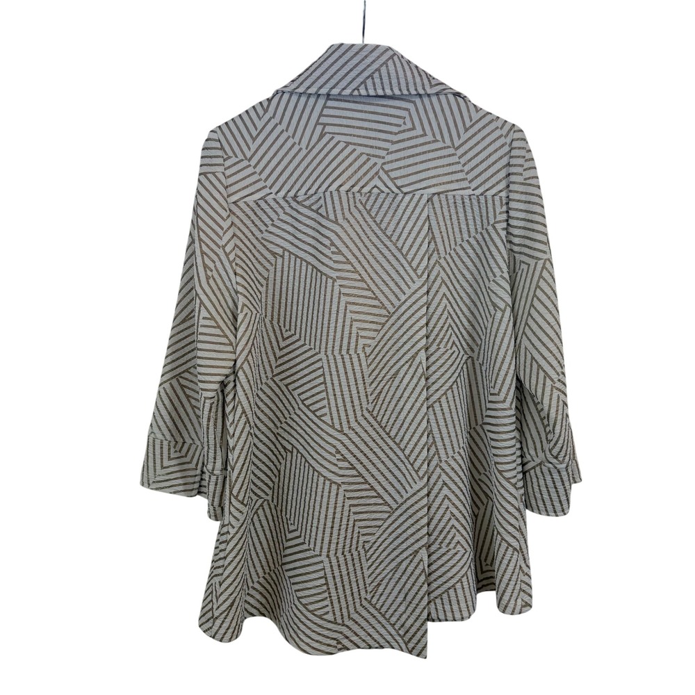 IC by Connie K Blazer Geometric Textured Single Button Jacket Large USA Made - Picture 6 of 10